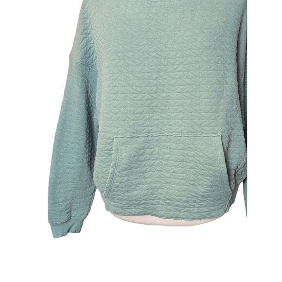 All In Motion XL Teal Textured Cropped Sweatshirt With Front Pocket - Picture 3 of 6